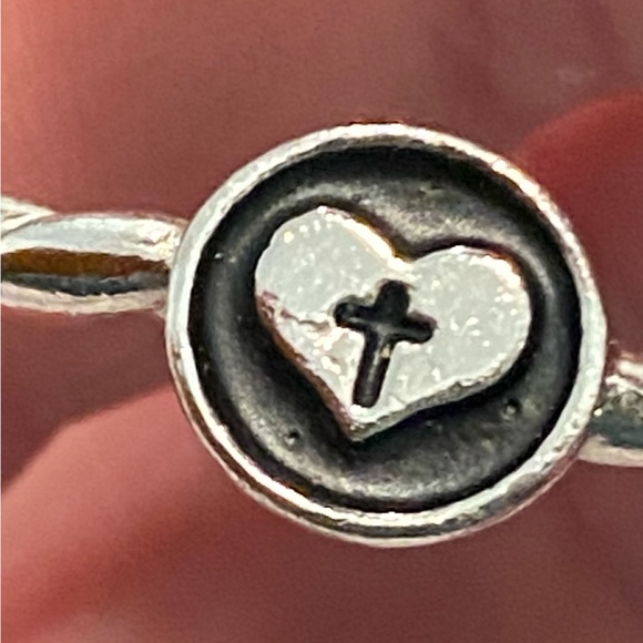 Bob Siemon Designs Cross in Heart Four Station Cable Inspired Bangle Bracelet - Picture 6 of 6